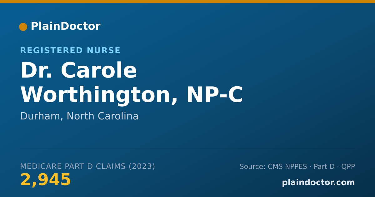 Shareable card for Carole Worthington, NP-C - Registered Nurse, Durham, NC