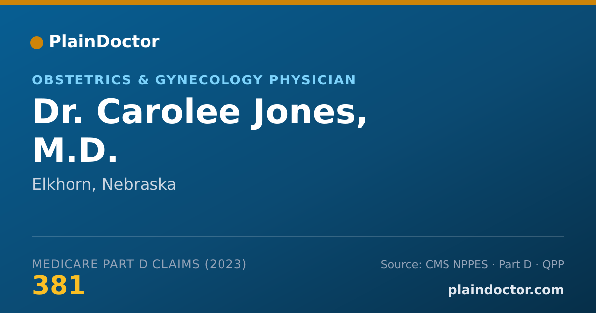 Shareable card for Carolee Jones, M.D. - Obstetrics & Gynecology Physician, Elkhorn, NE