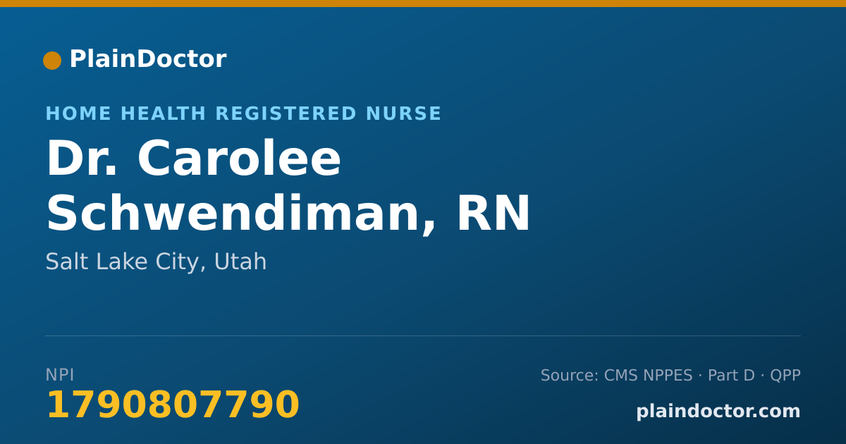 Shareable card for Carolee Schwendiman, RN - Home Health Registered Nurse, Salt Lake City, UT