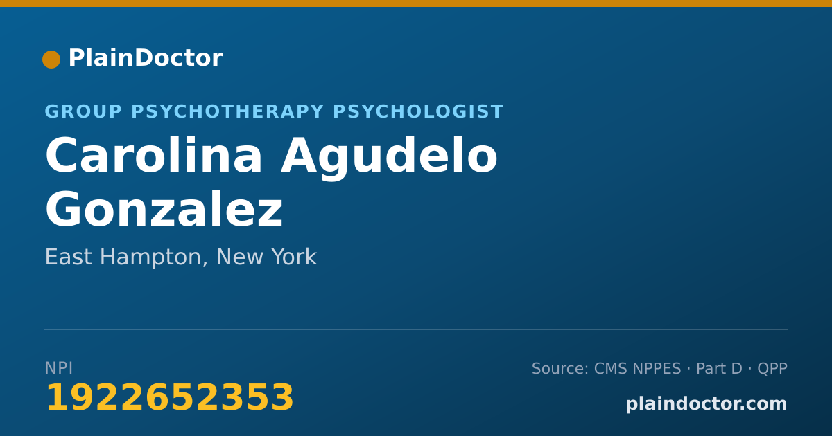 Shareable card for Carolina Agudelo Gonzalez - Group Psychotherapy Psychologist, East Hampton, NY