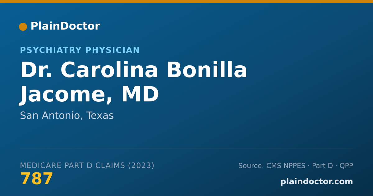 Shareable card for Carolina Bonilla Jacome, MD - Psychiatry Physician, San Antonio, TX