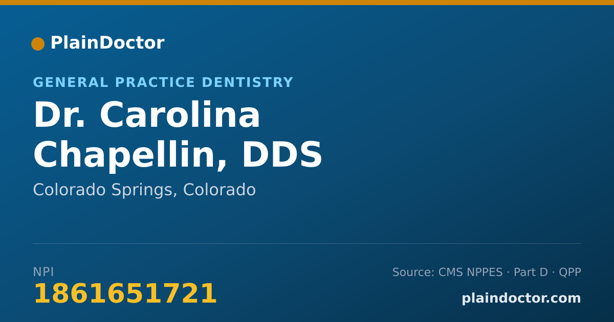 Shareable card for Carolina Chapellin, DDS - General Practice Dentistry, Colorado Springs, CO