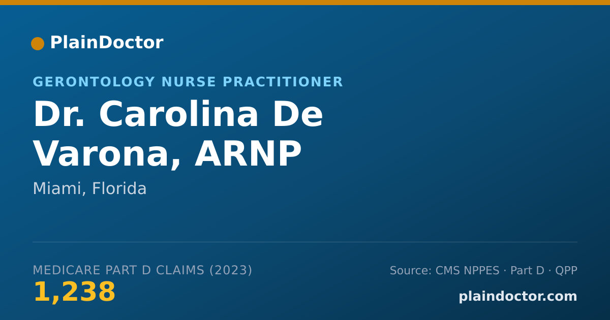 Shareable card for Carolina De Varona, ARNP - Gerontology Nurse Practitioner, Miami, FL