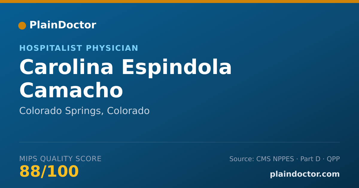 Shareable card for Carolina Espindola Camacho - Hospitalist Physician, Colorado Springs, CO