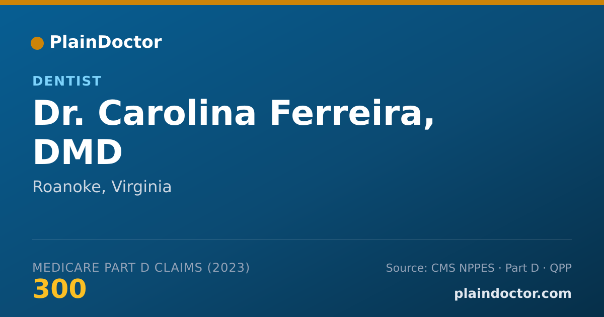 Shareable card for Carolina Ferreira, DMD - Dentist, Roanoke, VA