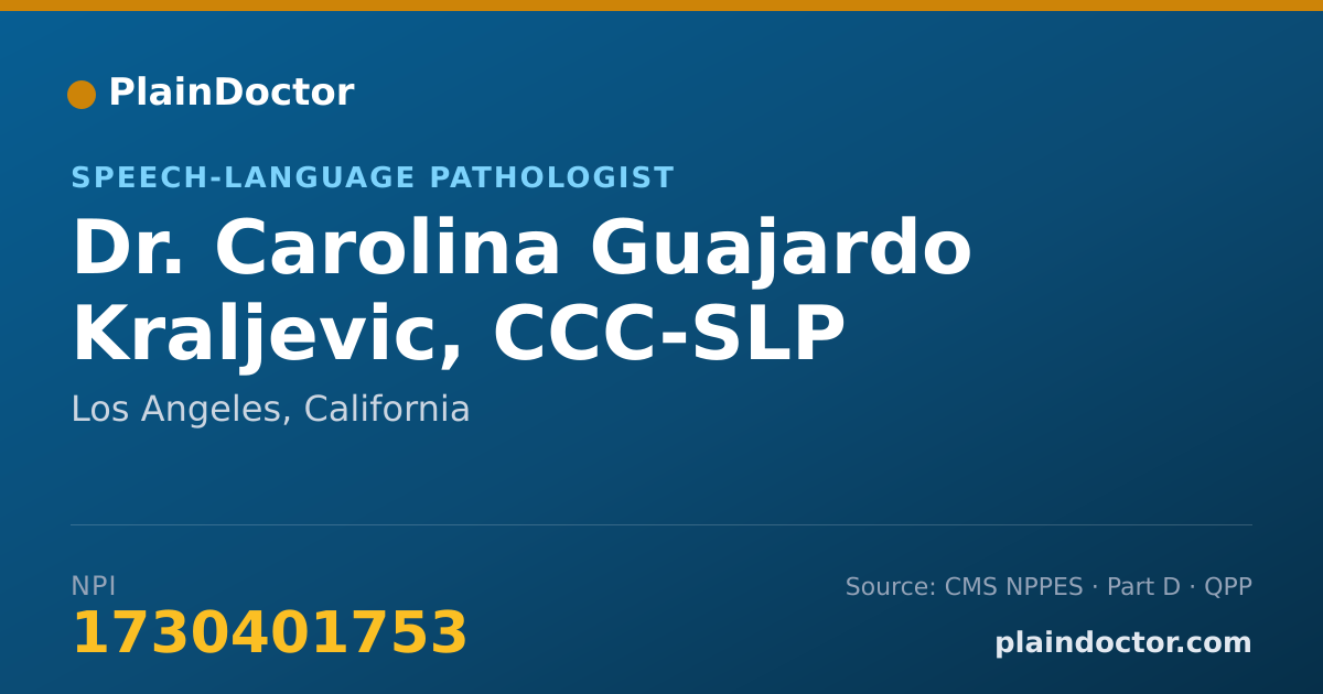 Shareable card for Carolina Guajardo Kraljevic, CCC-SLP - Speech-Language Pathologist, Los Angeles, CA