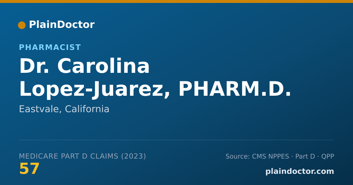 Shareable card for Carolina Lopez-Juarez, PHARM.D. - Pharmacist, Eastvale, CA