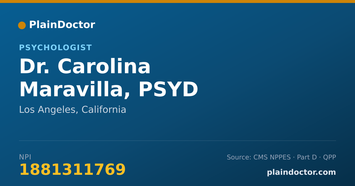 Shareable card for Carolina Maravilla, PSYD - Psychologist, Los Angeles, CA