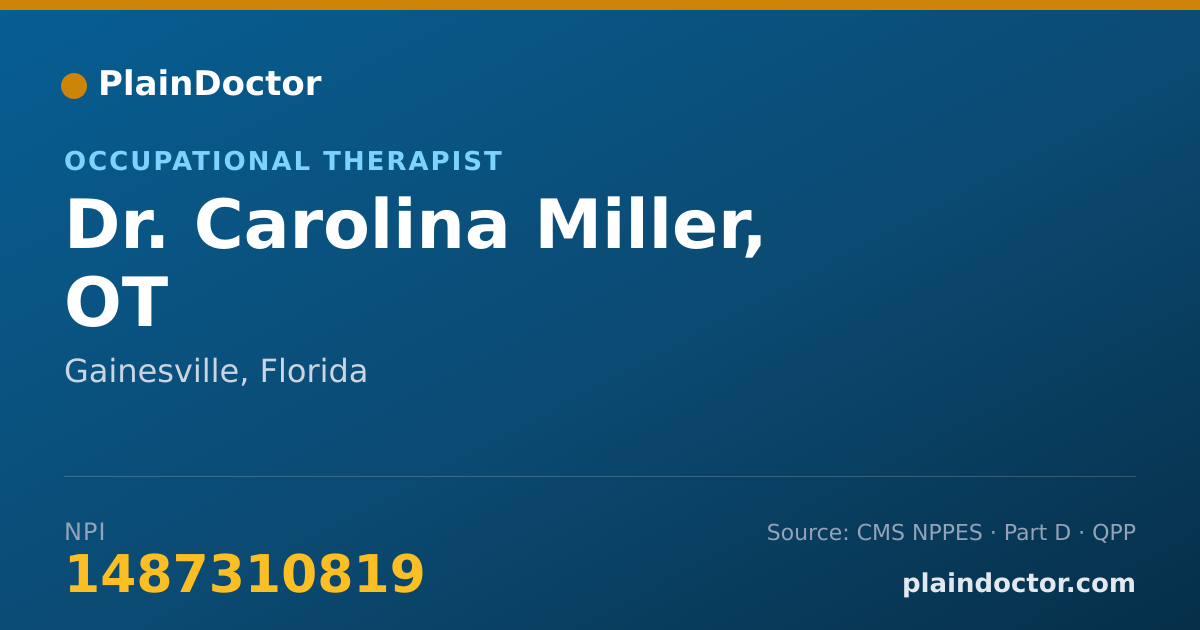 Shareable card for Carolina Miller, OT - Occupational Therapist, Gainesville, FL
