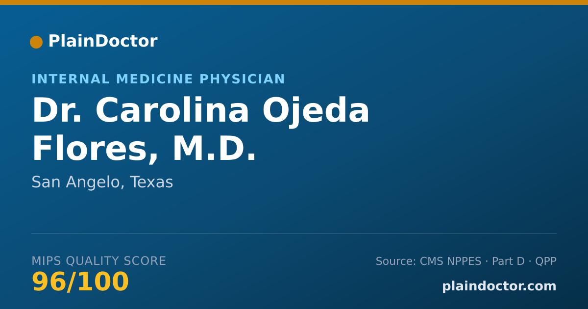 Shareable card for Carolina Ojeda Flores, M.D. - Internal Medicine Physician, San Angelo, TX