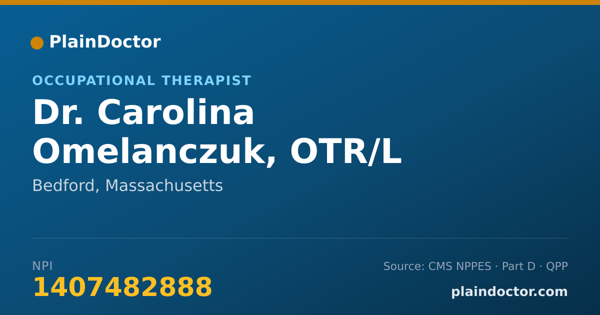 Shareable card for Carolina Omelanczuk, OTR/L - Occupational Therapist, Bedford, MA