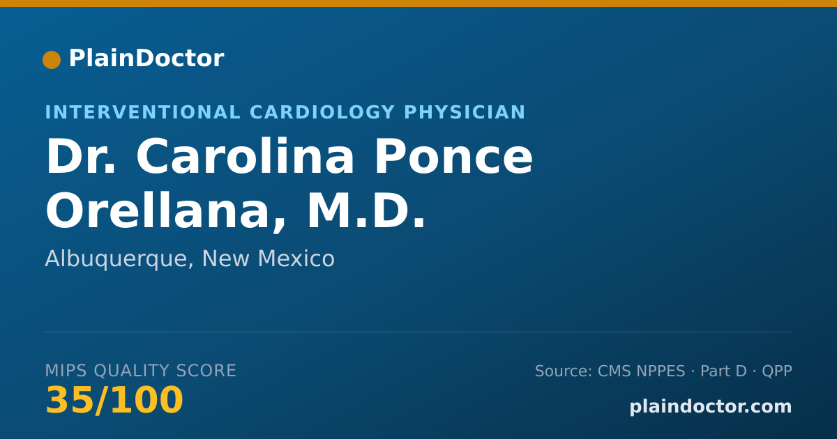 Shareable card for Carolina Ponce Orellana, M.D. - Interventional Cardiology Physician, Albuquerque, NM