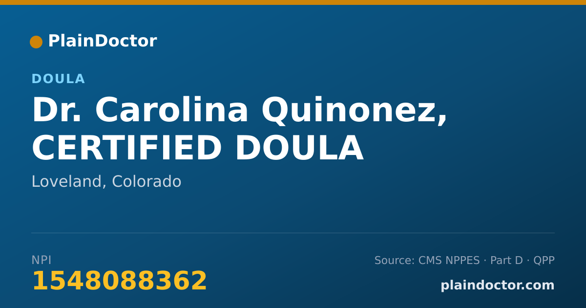 Shareable card for Carolina Quinonez, CERTIFIED DOULA - Doula, Loveland, CO