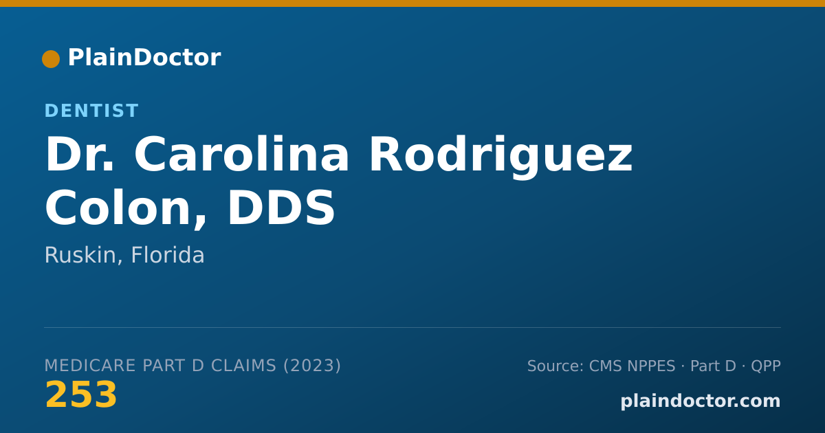 Shareable card for Carolina Rodriguez Colon, DDS - Dentist, Ruskin, FL