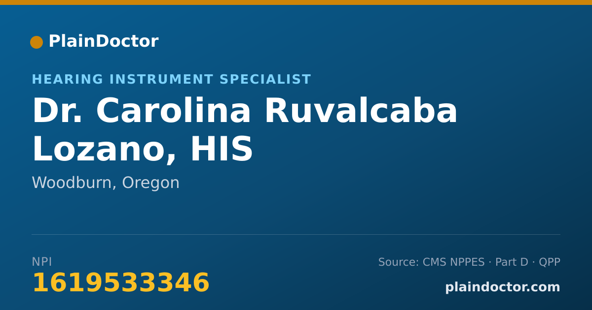 Shareable card for Carolina Ruvalcaba Lozano, HIS - Hearing Instrument Specialist, Woodburn, OR