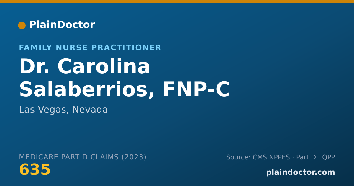 Shareable card for Carolina Salaberrios, FNP-C - Family Nurse Practitioner, Las Vegas, NV