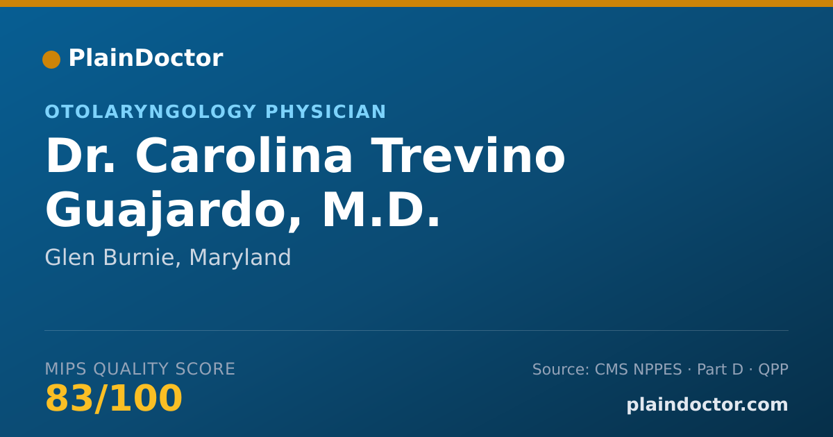 Shareable card for Carolina Trevino Guajardo, M.D. - Otolaryngology Physician, Glen Burnie, MD