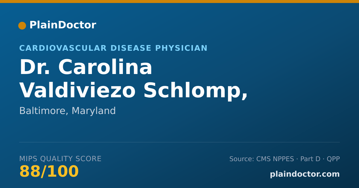 Shareable card for Carolina Valdiviezo Schlomp, M.D. - Cardiovascular Disease Physician, Baltimore, MD