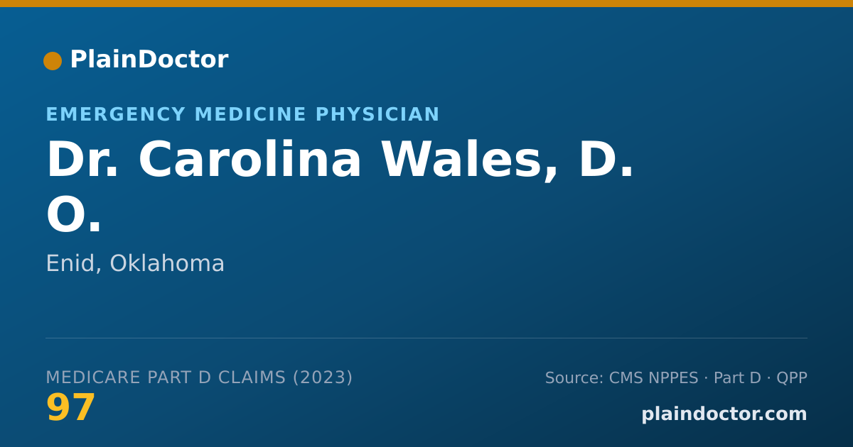Shareable card for Carolina Wales, D. O. - Emergency Medicine Physician, Enid, OK