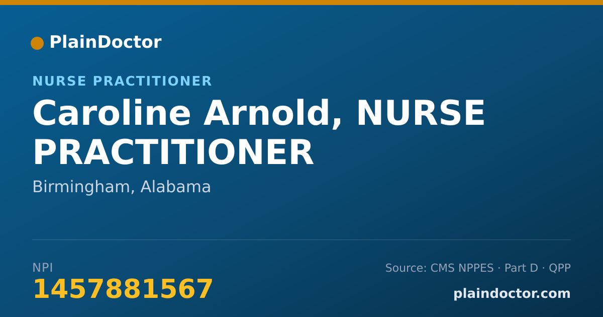Shareable card for Caroline Arnold, NURSE PRACTITIONER - Obstetrics & Gynecology Nurse Practitioner, Birmingham, AL