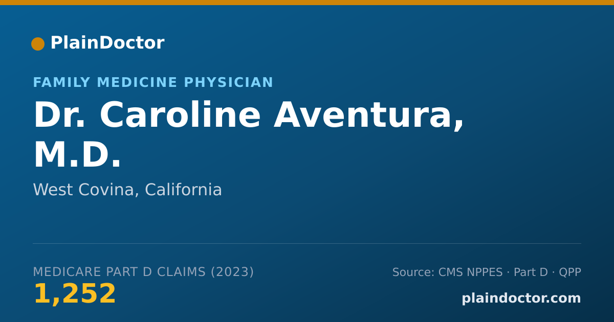 Shareable card for Caroline Aventura, M.D. - Family Medicine Physician, West Covina, CA