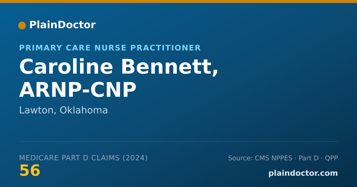 Shareable card for Caroline Bennett, ARNP-CNP - Primary Care Nurse Practitioner, Lawton, OK