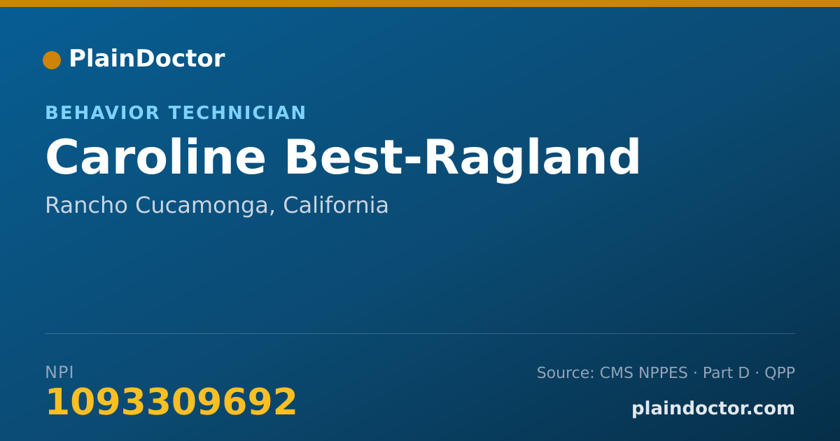 Shareable card for Caroline Best-Ragland - Behavior Technician, Rancho Cucamonga, CA