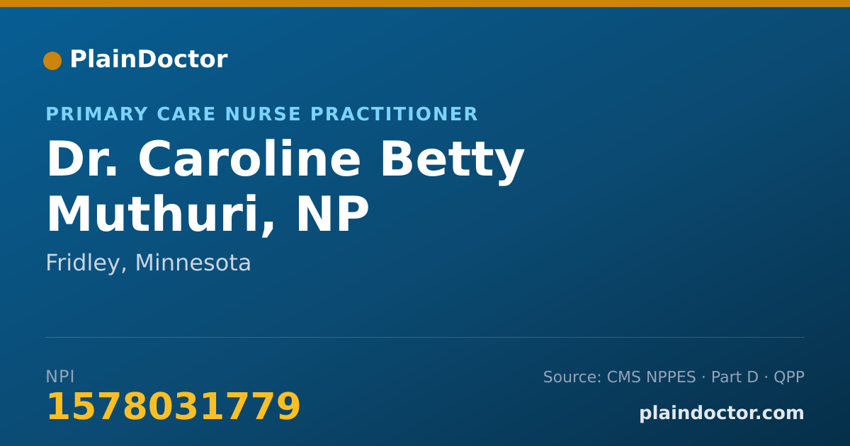Shareable card for Caroline Betty Muthuri, NP - Primary Care Nurse Practitioner, Fridley, MN