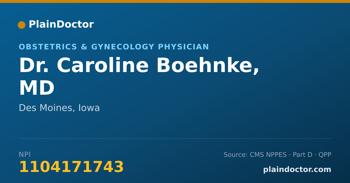 Shareable card for Caroline Boehnke, MD - Obstetrics & Gynecology Physician, Des Moines, IA