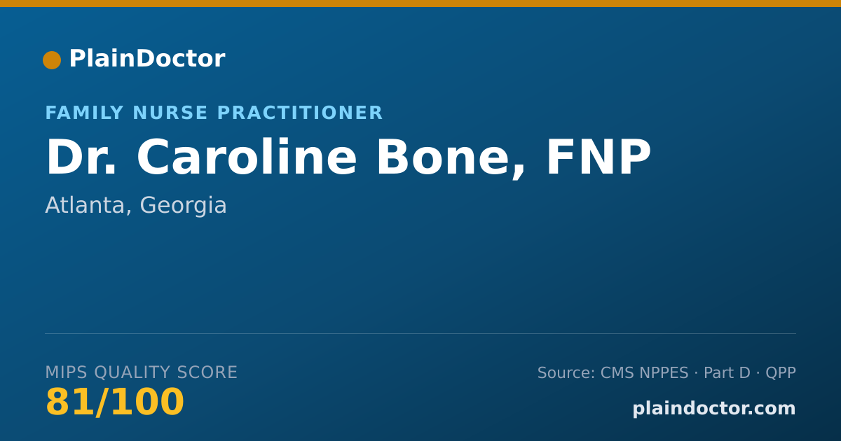 Shareable card for Caroline Bone, FNP - Family Nurse Practitioner, Atlanta, GA