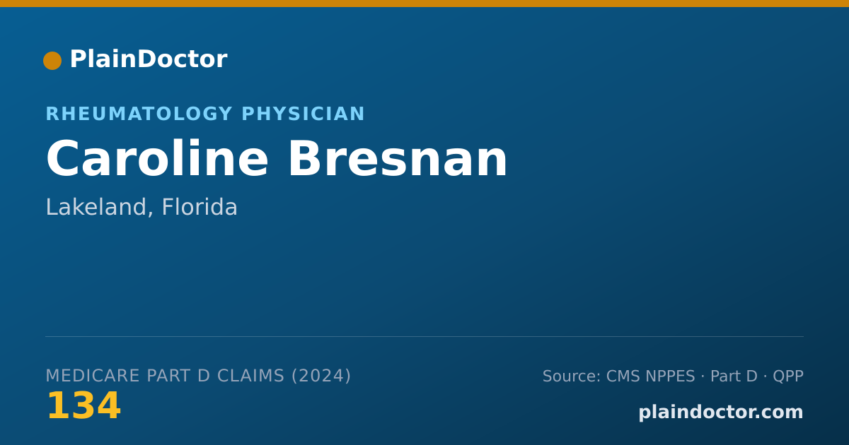 Shareable card for Caroline Bresnan - Rheumatology Physician, Lakeland, FL