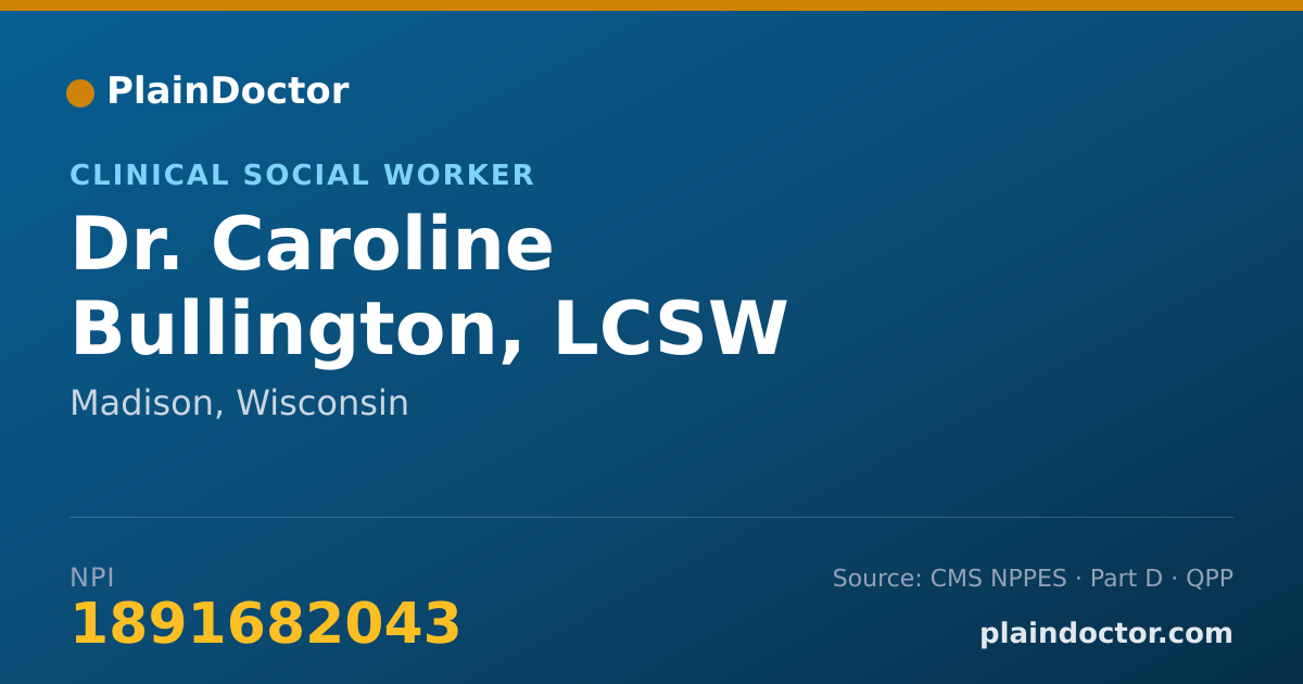 Shareable card for Caroline Bullington, LCSW - Clinical Social Worker, Madison, WI