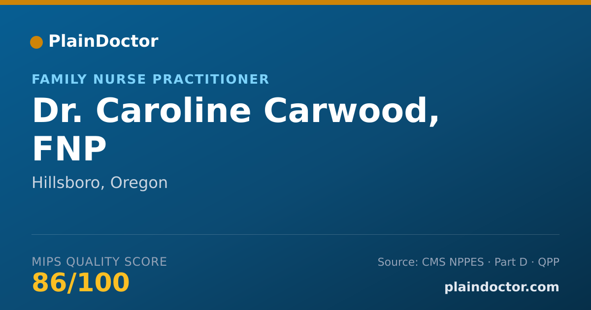 Shareable card for Caroline Carwood, FNP - Family Nurse Practitioner, Hillsboro, OR