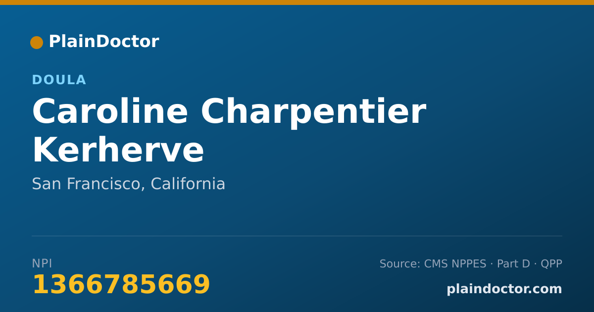 Shareable card for Caroline Charpentier Kerherve - Doula, San Francisco, CA