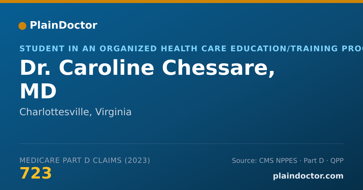 Shareable card for Caroline Chessare, MD - Student in an Organized Health Care Education/Training Program, Charlottesville, VA