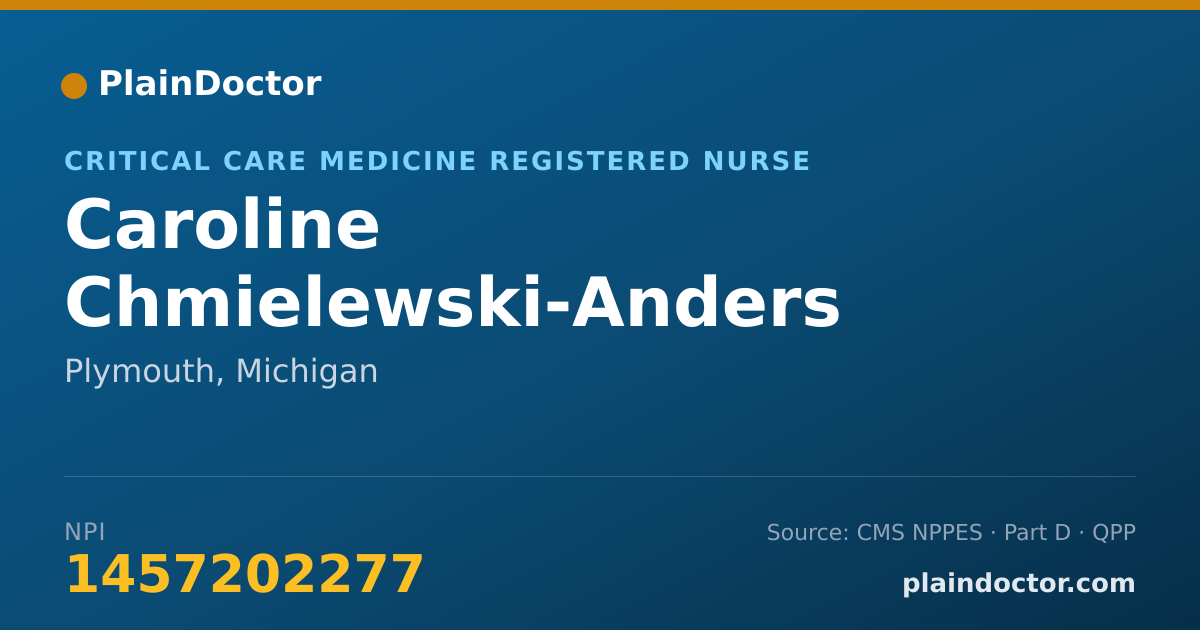 Shareable card for Caroline Chmielewski-Anders - Critical Care Medicine Registered Nurse, Plymouth, MI