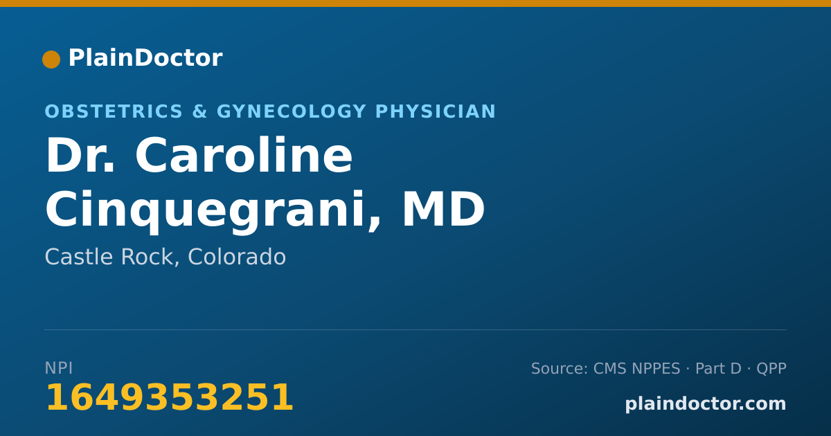 Shareable card for Caroline Cinquegrani, MD - Obstetrics & Gynecology Physician, Castle Rock, CO