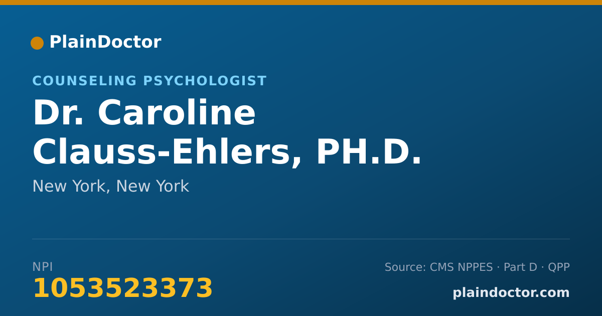 Shareable card for Caroline Clauss-Ehlers, PH.D. - Counseling Psychologist, New York, NY