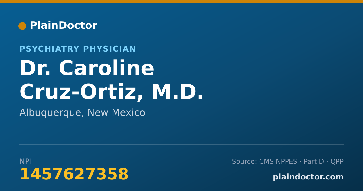 Shareable card for Caroline Cruz-Ortiz, M.D. - Psychiatry Physician, Albuquerque, NM