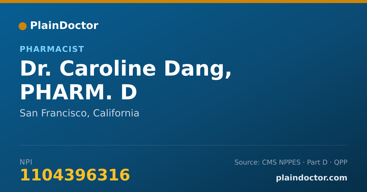 Shareable card for Caroline Dang, PHARM. D - Pharmacist, San Francisco, CA