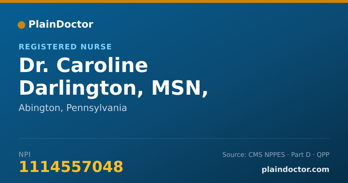 Shareable card for Caroline Darlington, MSN, WHNP-BC - Registered Nurse, Abington, PA