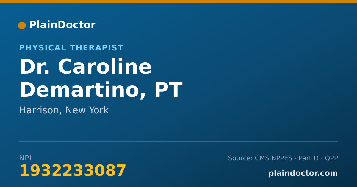 Shareable card for Caroline Demartino, PT - Physical Therapist, Harrison, NY