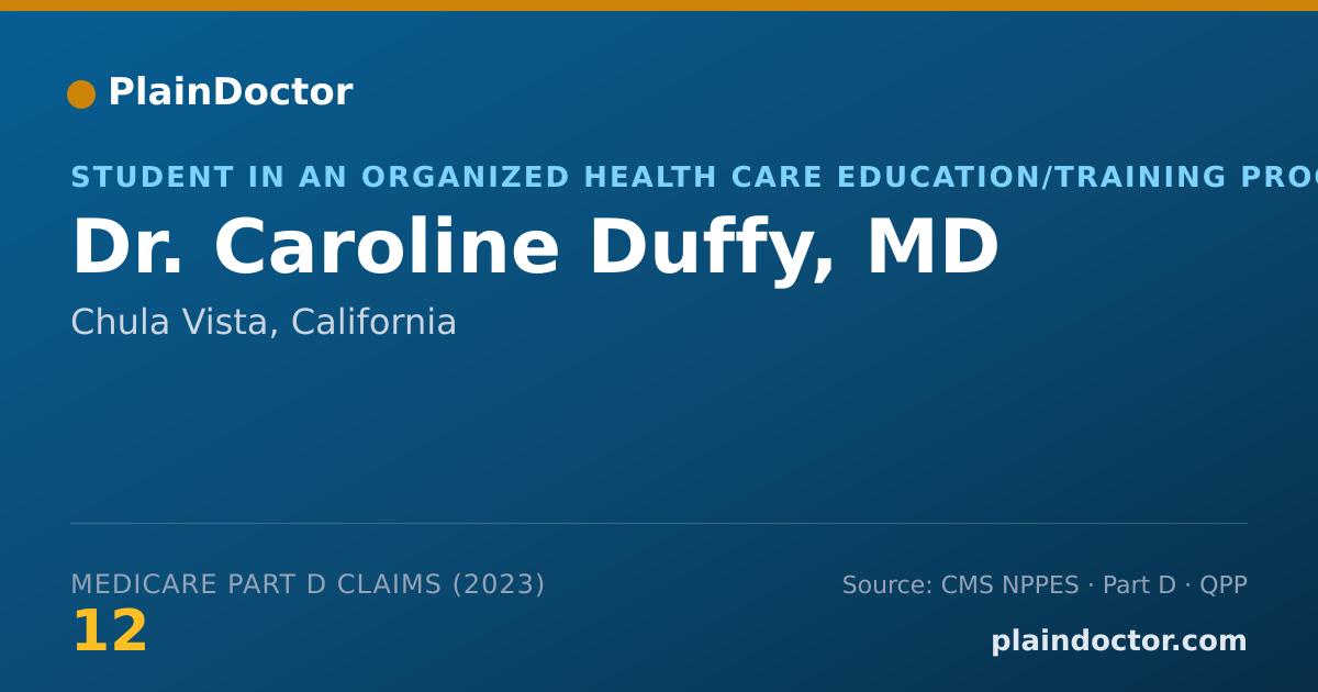 Shareable card for Caroline Duffy, MD - Student in an Organized Health Care Education/Training Program, Chula Vista, CA