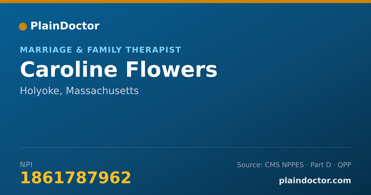 Shareable card for Caroline Flowers - Marriage & Family Therapist, Holyoke, MA