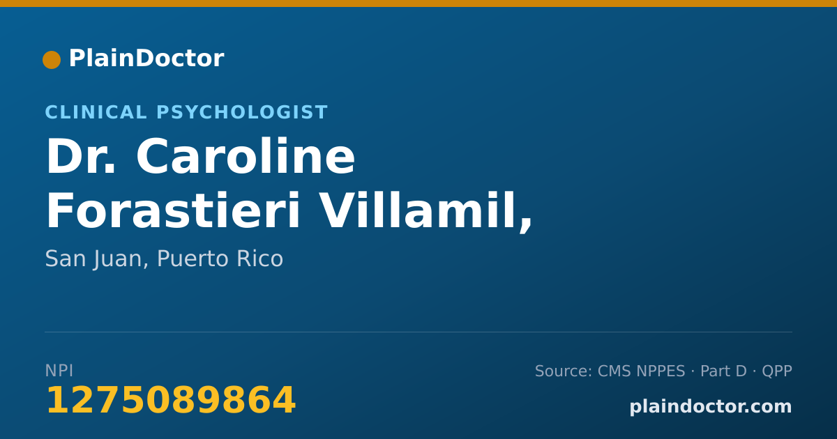 Shareable card for Caroline Forastieri Villamil, PH.D. - Clinical Psychologist, San Juan, PR
