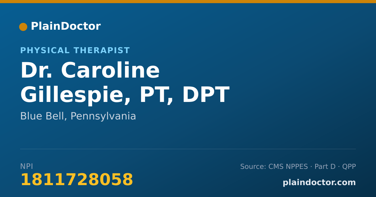 Shareable card for Caroline Gillespie, PT, DPT - Physical Therapist, Blue Bell, PA