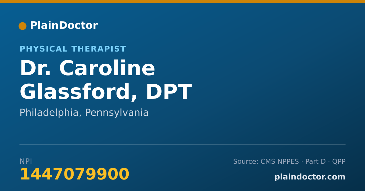 Shareable card for Caroline Glassford, DPT - Physical Therapist, Philadelphia, PA