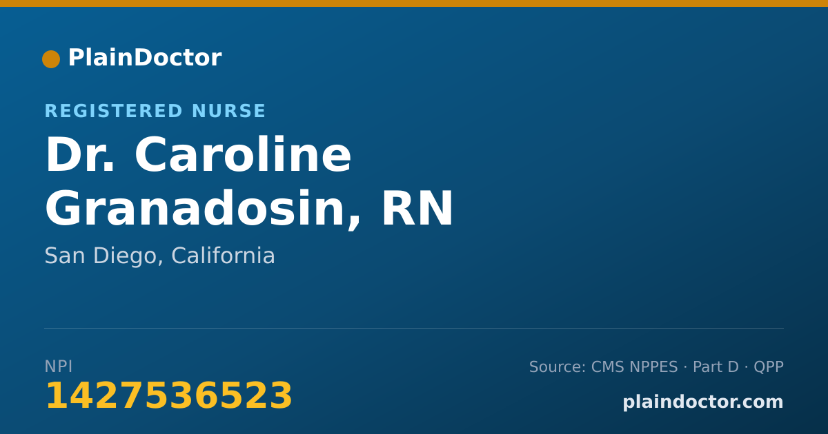 Shareable card for Caroline Granadosin, RN - Registered Nurse, San Diego, CA