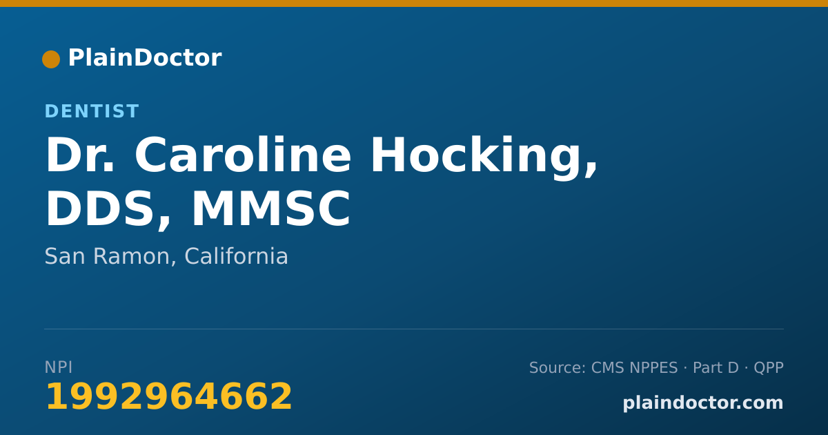 Shareable card for Caroline Hocking, DDS, MMSC - Dentist, San Ramon, CA