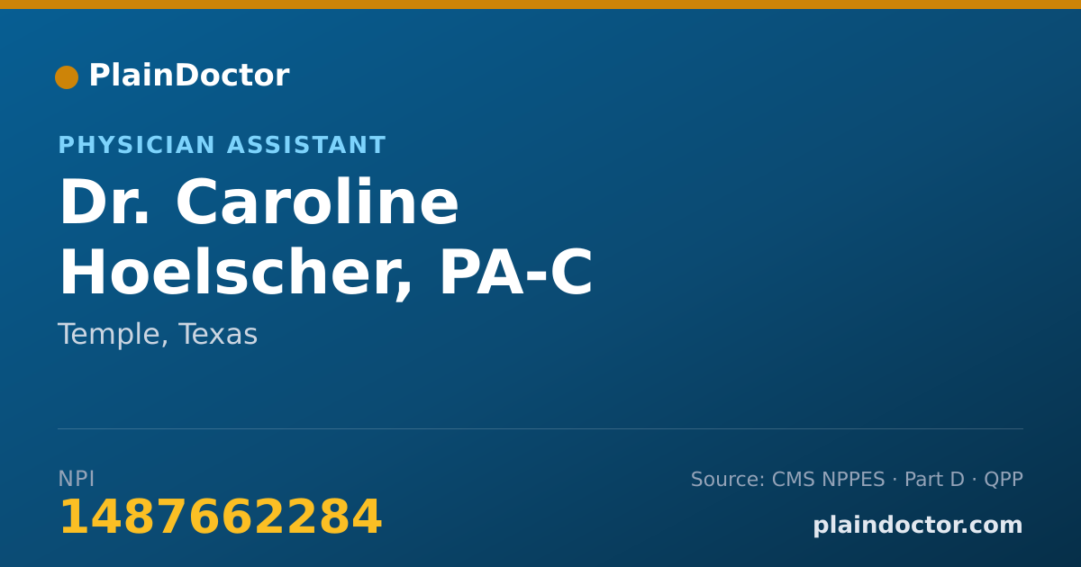 Shareable card for Caroline Hoelscher, PA-C - Physician Assistant, Temple, TX